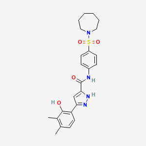 N-[4-(azepan-1-ylsulfonyl)phenyl]-5-(2-hydroxy-3,4-dimethylphenyl)-1H-pyrazole-3-carboxamide