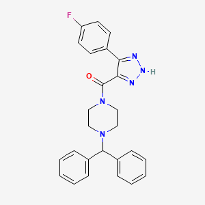 (4-benzhydrylpiperazin-1-yl)(4-(4-fluorophenyl)-1H-1,2,3-triazol-5-yl)methanone