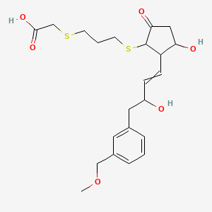 molecular formula C22H30O6S2 B15392913 2-[3-[3-Hydroxy-2-[3-hydroxy-4-[3-(methoxymethyl)phenyl]but-1-enyl]-5-oxocyclopentyl]sulfanylpropylsulfanyl]acetic acid 