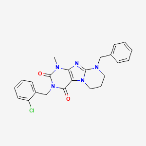 9-benzyl-3-[(2-chlorophenyl)methyl]-1-methyl-7,8-dihydro-6H-purino[7,8-a]pyrimidine-2,4-dione