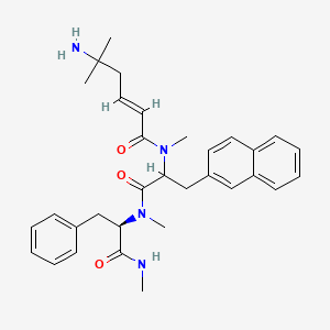 (E)-5-amino-N,5-dimethyl-N-[1-[methyl-[(2R)-1-(methylamino)-1-oxo-3-phenylpropan-2-yl]amino]-3-naphthalen-2-yl-1-oxopropan-2-yl]hex-2-enamide