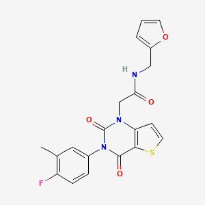 2-(3-(4-fluoro-3-methylphenyl)-2,4-dioxo-3,4-dihydrothieno[3,2-d]pyrimidin-1(2H)-yl)-N-(furan-2-ylmethyl)acetamide