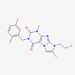 8-(2-chloroethyl)-3-(2,5-dimethylbenzyl)-1,7-dimethyl-1H-imidazo[2,1-f]purine-2,4(3H,8H)-dione