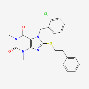 7-(2-chlorobenzyl)-1,3-dimethyl-8-[(2-phenylethyl)sulfanyl]-3,7-dihydro-1H-purine-2,6-dione