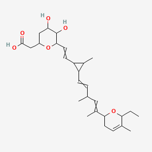 2-[6-[2-[2-[5-(6-ethyl-5-methyl-3,6-dihydro-2H-pyran-2-yl)-3-methylhexa-1,4-dienyl]-3-methylcyclopropyl]ethenyl]-4,5-dihydroxyoxan-2-yl]acetic acid