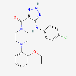 molecular formula C21H23ClN6O2 B15393104 (5-((4-chlorophenyl)amino)-1H-1,2,3-triazol-4-yl)(4-(2-ethoxyphenyl)piperazin-1-yl)methanone 