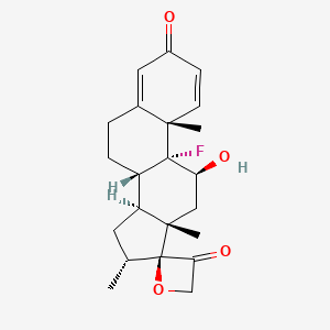 (8S,9R,10S,11S,13S,14S,16R,17S)-9-fluoro-11-hydroxy-10,13,16-trimethylspiro[6,7,8,11,12,14,15,16-octahydrocyclopenta[a]phenanthrene-17,2'-oxetane]-3,3'-dione