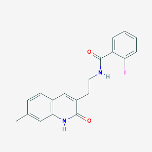 2-iodo-N-[2-(7-methyl-2-oxo-1H-quinolin-3-yl)ethyl]benzamide