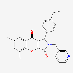 1-(4-Ethylphenyl)-5,7-dimethyl-2-(pyridin-3-ylmethyl)-1,2-dihydrochromeno[2,3-c]pyrrole-3,9-dione