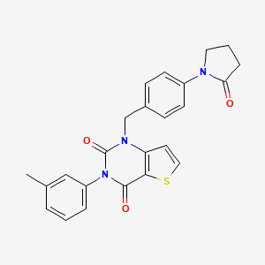 molecular formula C24H21N3O3S B15393257 3-(3-methylphenyl)-1-[4-(2-oxopyrrolidin-1-yl)benzyl]thieno[3,2-d]pyrimidine-2,4(1H,3H)-dione 