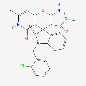 Methyl 2'-amino-1-(2-chlorobenzyl)-7'-methyl-2,5'-dioxo-1,2,5',6'-tetrahydrospiro[indole-3,4'-pyrano[3,2-c]pyridine]-3'-carboxylate