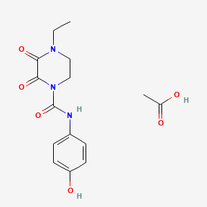 4-Ethyl-N-(4-hydroxyphenyl)-2,3-dioxopiperazine-1-carboxamide acetate