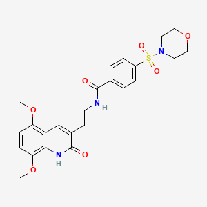 molecular formula C24H27N3O7S B15393847 N-(2-(5,8-dimethoxy-2-oxo-1,2-dihydroquinolin-3-yl)ethyl)-4-(morpholinosulfonyl)benzamide 