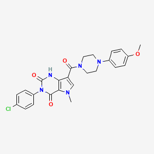 3-(4-chlorophenyl)-7-(4-(4-methoxyphenyl)piperazine-1-carbonyl)-5-methyl-1H-pyrrolo[3,2-d]pyrimidine-2,4(3H,5H)-dione