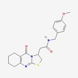 N-(4-methoxybenzyl)-2-(5-oxo-3,5,6,7,8,9-hexahydro-2H-thiazolo[2,3-b]quinazolin-3-yl)acetamide