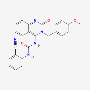 (E)-1-(2-cyanophenyl)-3-(3-(4-methoxybenzyl)-2-oxo-2,3-dihydroquinazolin-4(1H)-ylidene)urea