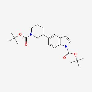 Tert-butyl 5-[1-[(2-methylpropan-2-yl)oxycarbonyl]piperidin-3-yl]indole-1-carboxylate