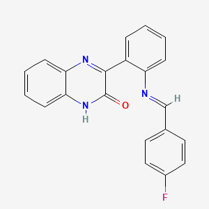 (E)-3-(2-((4-fluorobenzylidene)amino)phenyl)quinoxalin-2(1H)-one