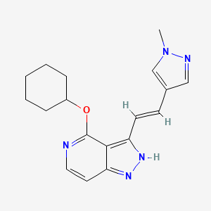 1H-Pyrazolo[4,3-c]pyridine, 4-(cyclohexyloxy)-3-[(1E)-2-(1-Methyl-1H-pyrazol-4-yl)ethenyl]-