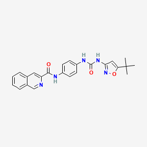 molecular formula C24H23N5O3 B15394301 3-IsoquinolinecarboxaMide, N-[4-[[[[5-(1,1-diMethylethyl)-3-isoxazolyl]aMino]carbonyl]aMino]phenyl]- 