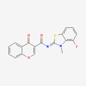 N-(4-fluoro-3-methyl-1,3-benzothiazol-2-ylidene)-4-oxochromene-3-carboxamide