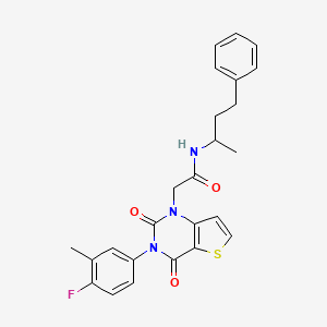 2-(3-(4-fluoro-3-methylphenyl)-2,4-dioxo-3,4-dihydrothieno[3,2-d]pyrimidin-1(2H)-yl)-N-(4-phenylbutan-2-yl)acetamide