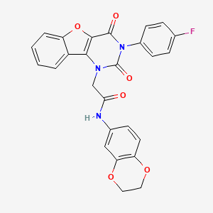 N-(2,3-dihydrobenzo[b][1,4]dioxin-6-yl)-2-(3-(4-fluorophenyl)-2,4-dioxo-3,4-dihydrobenzofuro[3,2-d]pyrimidin-1(2H)-yl)acetamide