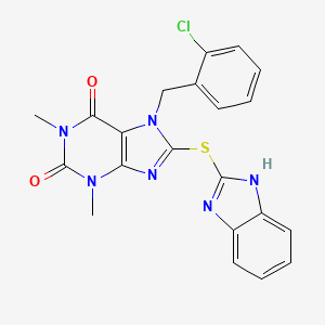 8-(1H-benzimidazol-2-ylsulfanyl)-7-[(2-chlorophenyl)methyl]-1,3-dimethylpurine-2,6-dione