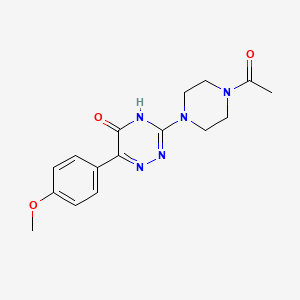 molecular formula C16H19N5O3 B15394608 3-(4-Acetylpiperazin-1-yl)-6-(4-methoxyphenyl)-4,5-dihydro-1,2,4-triazin-5-one 