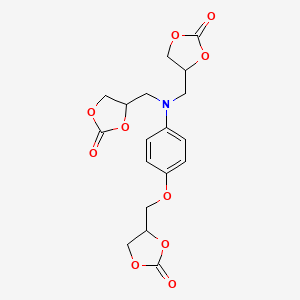 molecular formula C18H19NO10 B15394629 4-[[4-[(2-oxo-1,3-dioxolan-4-yl)methoxy]-N-[(2-oxo-1,3-dioxolan-4-yl)methyl]anilino]methyl]-1,3-dioxolan-2-one 