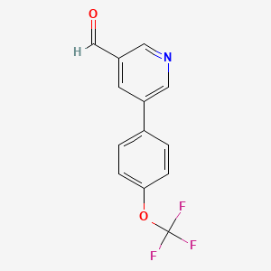 molecular formula C13H8F3NO2 B15394640 5-(4-(Trifluoromethoxy)phenyl)nicotinaldehyde CAS No. 887973-59-3