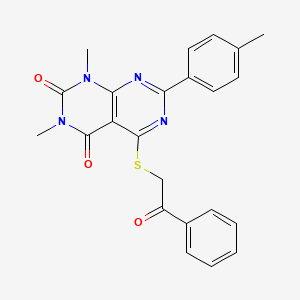 molecular formula C23H20N4O3S B15394687 1,3-dimethyl-5-((2-oxo-2-phenylethyl)thio)-7-(p-tolyl)pyrimido[4,5-d]pyrimidine-2,4(1H,3H)-dione 