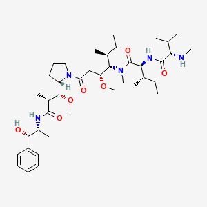 molecular formula C40H69N5O7 B15394825 L-IsoleucinaMide, N-Methyl-L-valyl-N-[(1S,2R)-4-[(2S)-2-[(1R,2R)-3-[[(1R,2S)-2-hydroxy-1-Methyl-2-phenylethyl]aMino]-1-Methoxy-2-Methyl-3-oxopropyl]-1-pyrrolidinyl]-2-Methoxy-1-[(1S)-1-Methylpropyl]-4-oxobutyl]-N-Methyl-(9CI) CAS No. 474645-30-2