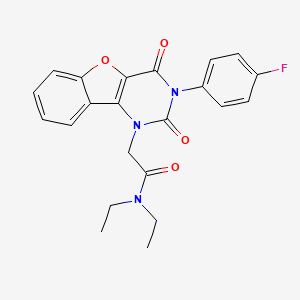 N,N-diethyl-2-[3-(4-fluorophenyl)-2,4-dioxo-[1]benzofuro[3,2-d]pyrimidin-1-yl]acetamide