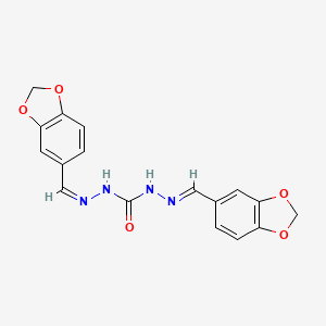 molecular formula C17H14N4O5 B15394905 (2Z)-N'-[(E)-(2H-1,3-Benzodioxol-5-yl)methylidene]-2-[(2H-1,3-benzodioxol-5-yl)methylidene]hydrazine-1-carbohydrazide CAS No. 6639-76-5