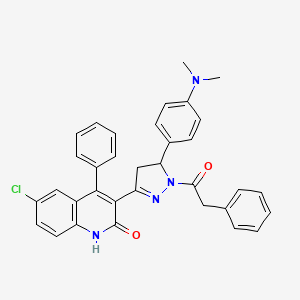 6-chloro-3-(5-(4-(dimethylamino)phenyl)-1-(2-phenylacetyl)-4,5-dihydro-1H-pyrazol-3-yl)-4-phenylquinolin-2(1H)-one