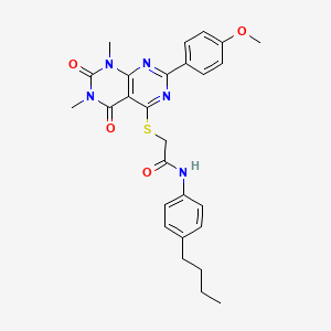 N-(4-butylphenyl)-2-((2-(4-methoxyphenyl)-6,8-dimethyl-5,7-dioxo-5,6,7,8-tetrahydropyrimido[4,5-d]pyrimidin-4-yl)thio)acetamide