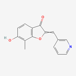 (2Z)-6-hydroxy-7-methyl-2-[(pyridin-3-yl)methylidene]-2,3-dihydro-1-benzofuran-3-one