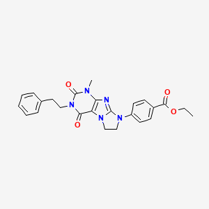 ethyl 4-[4-methyl-1,3-dioxo-2-(2-phenylethyl)-7,8-dihydropurino[7,8-a]imidazol-6-yl]benzoate