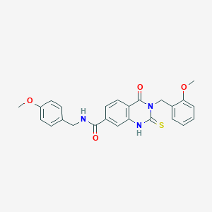 3-[(2-methoxyphenyl)methyl]-N-[(4-methoxyphenyl)methyl]-4-oxo-2-sulfanylidene-1H-quinazoline-7-carboxamide