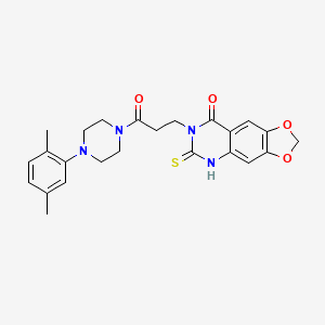 7-[3-[4-(2,5-dimethylphenyl)piperazin-1-yl]-3-oxopropyl]-6-sulfanylidene-5H-[1,3]dioxolo[4,5-g]quinazolin-8-one