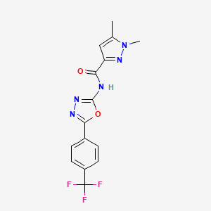 1,5-Dimethyl-N-[5-[4-(trifluoromethyl)phenyl]-1,3,4-oxadiazol-2-yl]-1H-pyrazole-3-carboxamide