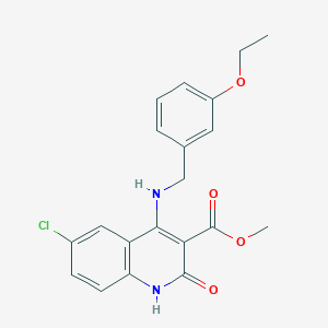 Methyl 6-chloro-4-((3-ethoxybenzyl)amino)-2-oxo-1,2-dihydroquinoline-3-carboxylate