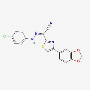 (2Z)-[4-(1,3-benzodioxol-5-yl)-1,3-thiazol-2-yl][2-(4-chlorophenyl)hydrazinylidene]ethanenitrile