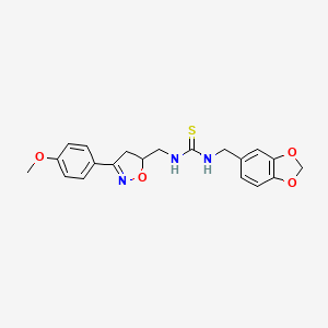 1-(1,3-Benzodioxol-5-ylmethyl)-3-{[3-(4-methoxyphenyl)-4,5-dihydro-1,2-oxazol-5-yl]methyl}thiourea