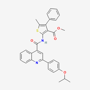 molecular formula C32H28N2O4S B15396805 Methyl 5-methyl-4-phenyl-2-[({2-[4-(propan-2-yloxy)phenyl]quinolin-4-yl}carbonyl)amino]thiophene-3-carboxylate CAS No. 351158-51-5