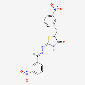 (2E)-5-(3-nitrobenzyl)-2-[(2E)-(3-nitrobenzylidene)hydrazinylidene]-1,3-thiazolidin-4-one