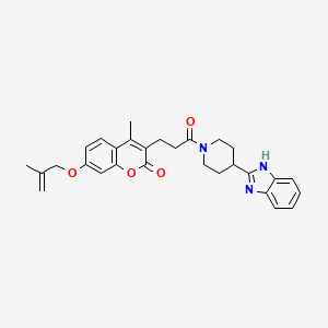 3-{3-[4-(1H-benzimidazol-2-yl)piperidin-1-yl]-3-oxopropyl}-4-methyl-7-[(2-methylprop-2-en-1-yl)oxy]-2H-chromen-2-one