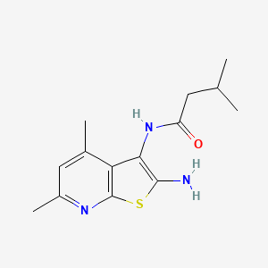 molecular formula C14H19N3OS B15397260 N-(2-amino-4,6-dimethylthieno[2,3-b]pyridin-3-yl)-3-methylbutanamide CAS No. 924841-93-0