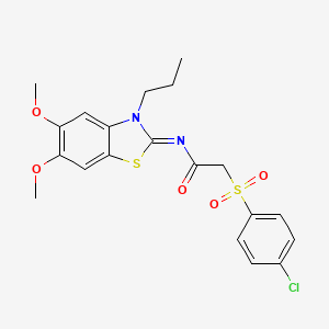 (Z)-2-((4-chlorophenyl)sulfonyl)-N-(5,6-dimethoxy-3-propylbenzo[d]thiazol-2(3H)-ylidene)acetamide